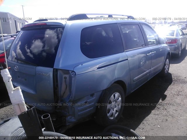 KNDMC233676031819 - 2007 HYUNDAI ENTOURAGE GLS/SE/LIMITED Light Blue photo 4