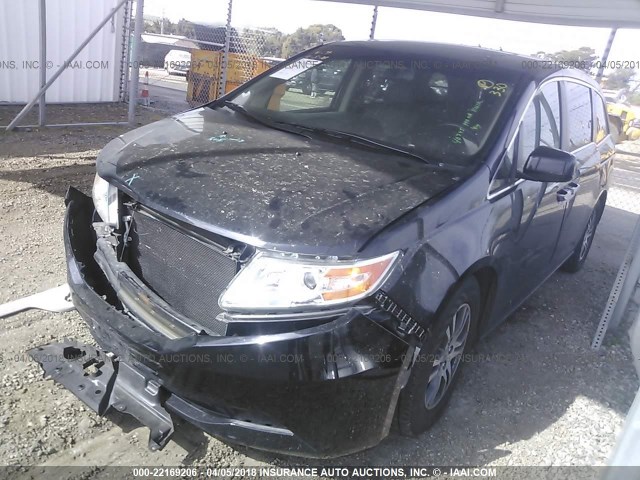 5FNRL5H68CB104374 - 2012 HONDA ODYSSEY EXL BLACK photo 2