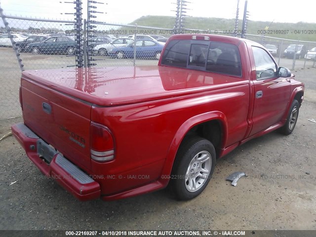 1D7FL36X93S234160 - 2003 DODGE DAKOTA SPORT RED photo 4