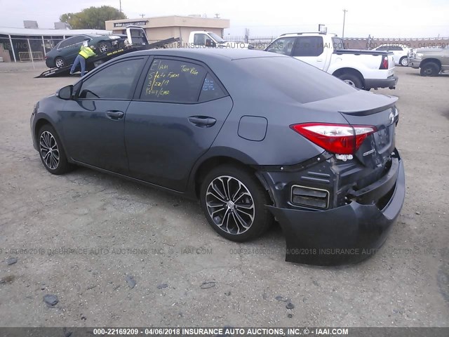 5YFBURHE6FP235728 - 2015 TOYOTA COROLLA L/LE/LE PLS/PRM/S/S PLS GRAY photo 3