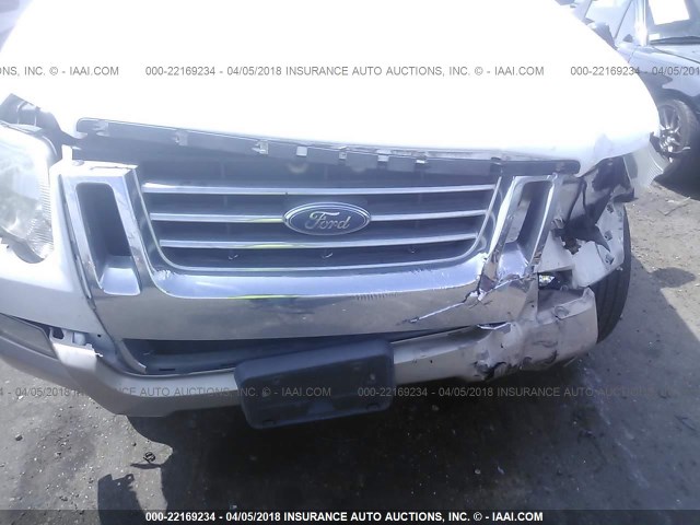 1FMEU64856UA46384 - 2006 FORD EXPLORER EDDIE BAUER WHITE photo 6