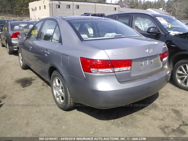 5NPEU46C96H119373 - 2006 HYUNDAI SONATA GLS/LX GRAY photo 3