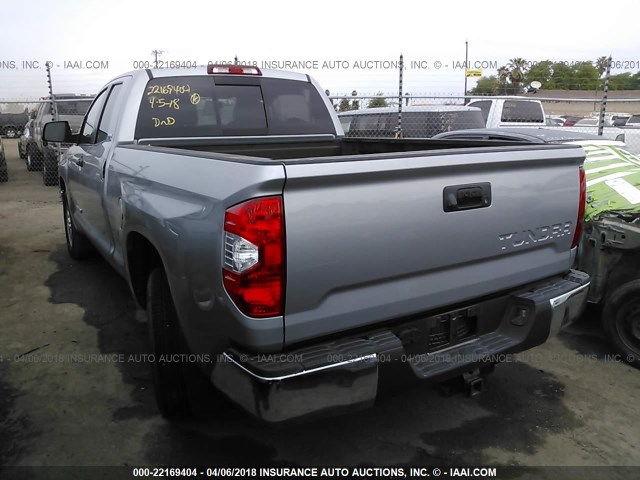 5TFRY5F16HX217844 - 2017 TOYOTA TUNDRA DOUBLE CAB SR/SR5 SILVER photo 3