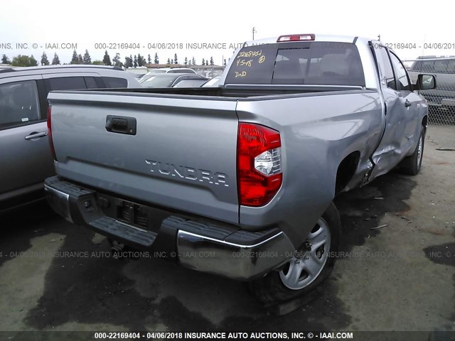 5TFRY5F16HX217844 - 2017 TOYOTA TUNDRA DOUBLE CAB SR/SR5 SILVER photo 4