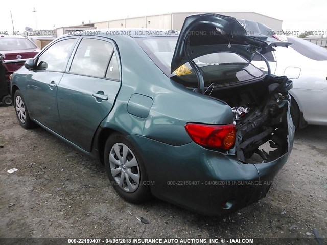 JTDBL40E29J029171 - 2009 TOYOTA COROLLA LE/XLE GREEN photo 3