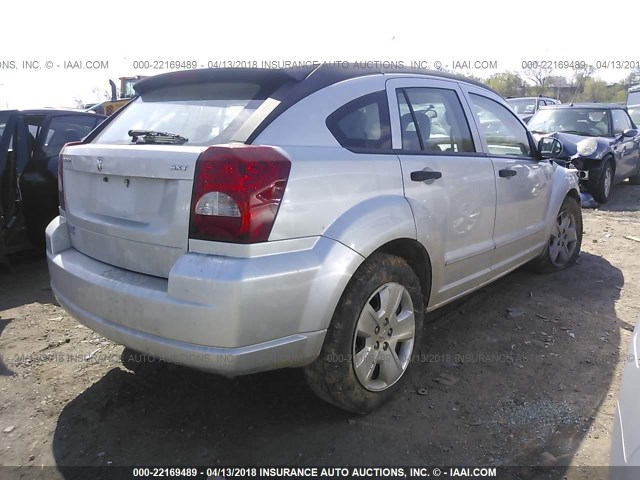 1B3HB48B17D113860 - 2007 DODGE CALIBER SXT SILVER photo 4