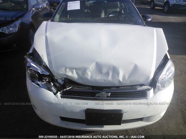 2G1WK15K479417375 - 2007 CHEVROLET MONTE CARLO LT WHITE photo 6