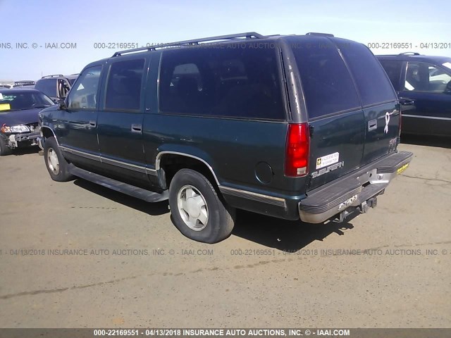 3GKFK16R9WG500246 - 1998 GMC SUBURBAN K1500 GREEN photo 3