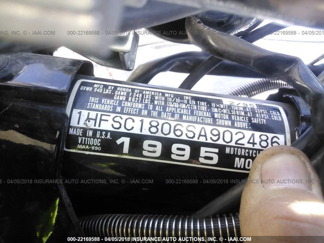 1HFSC1806SA902486 - 1995 HONDA VT1100 C BLACK photo 10