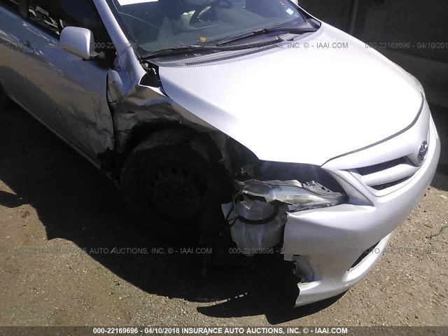 2T1BU4EE2BC753062 - 2011 TOYOTA COROLLA S/LE SILVER photo 6