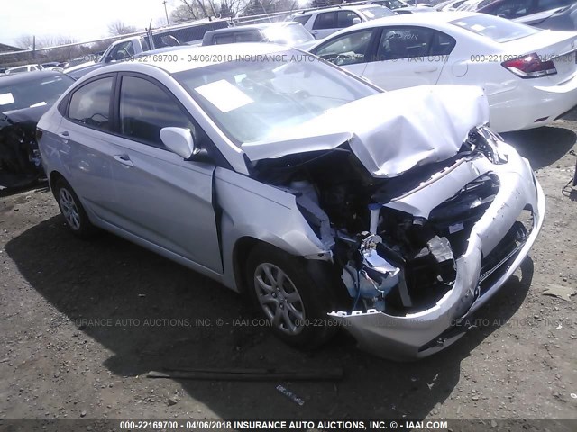 KMHCT4AE4EU708379 - 2014 HYUNDAI ACCENT GLS/GS SILVER photo 1