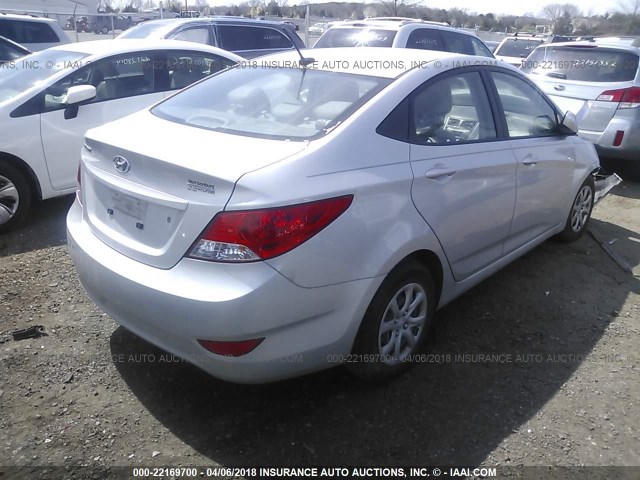 KMHCT4AE4EU708379 - 2014 HYUNDAI ACCENT GLS/GS SILVER photo 4