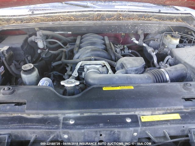 1N6BA06A15N560641 - 2005 NISSAN TITAN XE/SE/LE RED photo 10