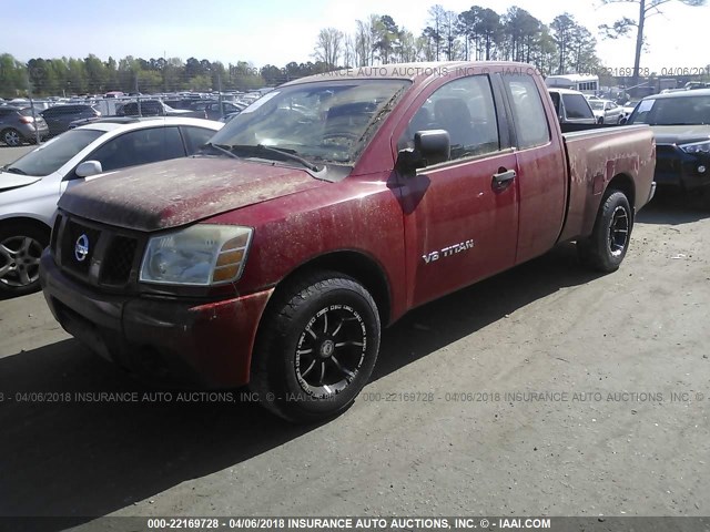 1N6BA06A15N560641 - 2005 NISSAN TITAN XE/SE/LE RED photo 2