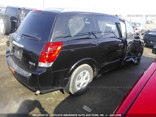 5N1BV28U77N104393 - 2007 NISSAN QUEST S/SE/SL BLACK photo 4