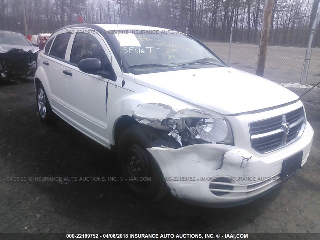 1B3JB48B07D503656 - 2007 DODGE CALIBER SXT WHITE photo 1