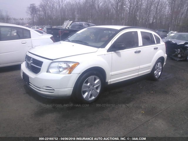 1B3JB48B07D503656 - 2007 DODGE CALIBER SXT WHITE photo 2