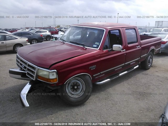 1FTHW25F5VEB03340 - 1997 FORD F250 RED photo 2