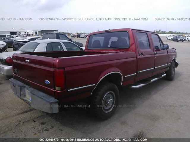 1FTHW25F5VEB03340 - 1997 FORD F250 RED photo 4