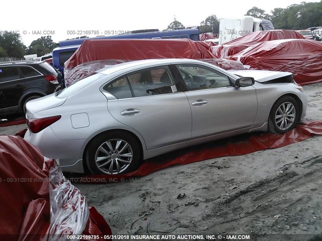 JN1BV7AP8FM335414 - 2015 INFINITI Q50 PREMIUM/SPORT SILVER photo 4