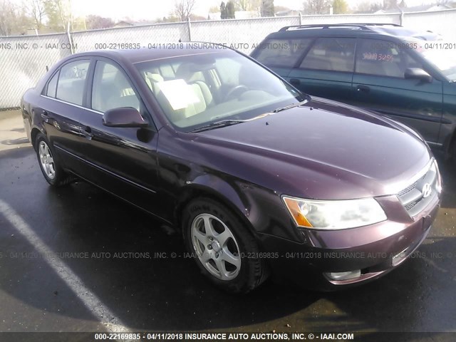 5NPEU46F66H097875 - 2006 HYUNDAI SONATA GLS/LX BURGUNDY photo 1