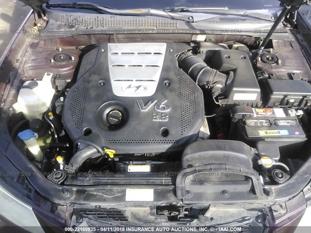 5NPEU46F66H097875 - 2006 HYUNDAI SONATA GLS/LX BURGUNDY photo 10