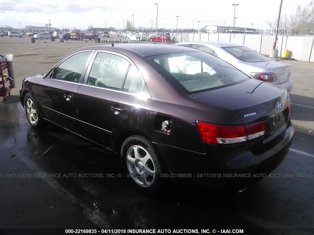 5NPEU46F66H097875 - 2006 HYUNDAI SONATA GLS/LX BURGUNDY photo 3