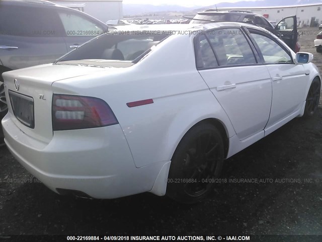 19UUA66228A010420 - 2008 ACURA TL WHITE photo 4