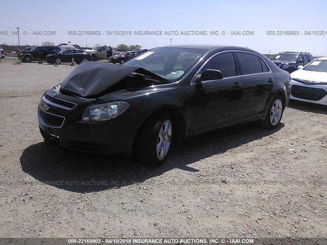 1G1ZA5EU8CF387100 - 2012 CHEVROLET MALIBU LS შავი ფოტო 2