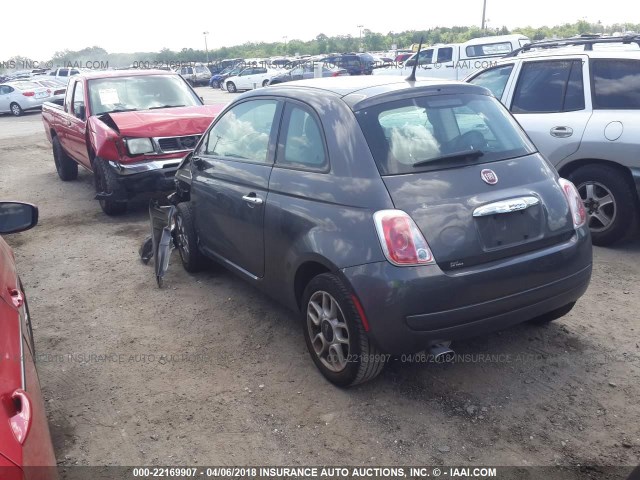 3C3CFFAR6FT576123 - 2015 FIAT 500 POP GRAY photo 3