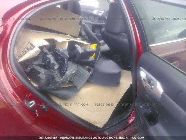 JTHKD5BH1C2056453 - 2012 LEXUS CT 200 RED photo 8