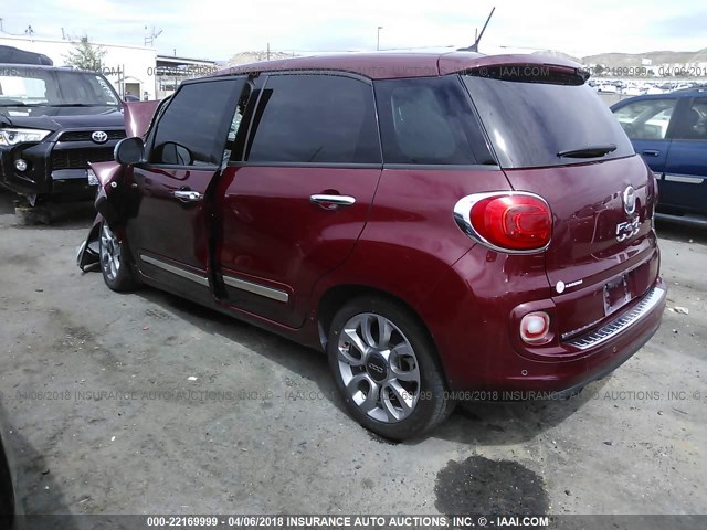 ZFBCFACH7FZ031191 - 2015 FIAT 500L LOUNGE BURGUNDY photo 3