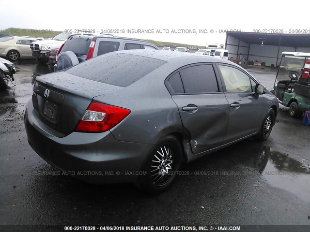 19XFB2F91CE324172 - 2012 HONDA CIVIC EXL GRAY photo 4