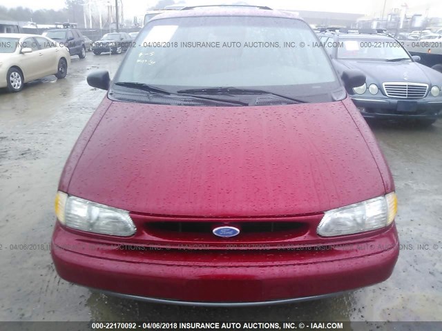 2FMDA5145SBD51786 - 1995 FORD WINDSTAR WAGON RED photo 6