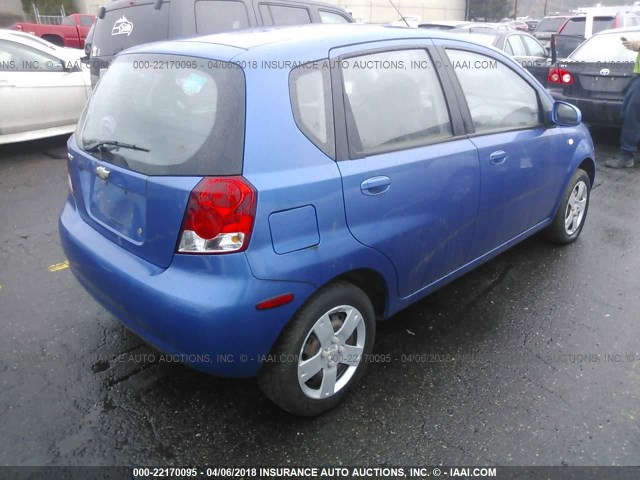 KL1TD66686B615013 - 2006 CHEVROLET AVEO LS BLUE photo 4