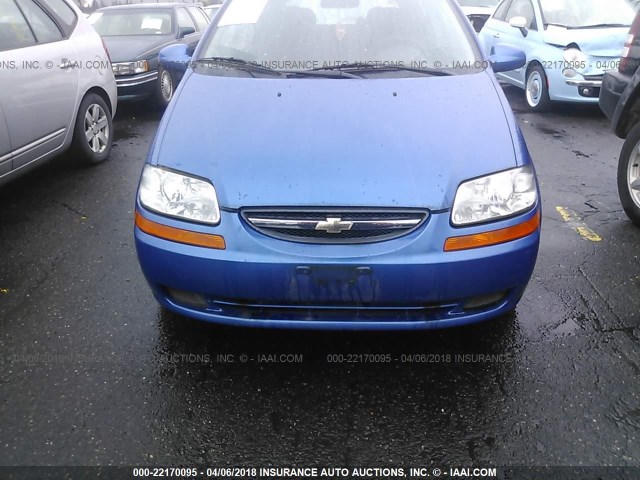 KL1TD66686B615013 - 2006 CHEVROLET AVEO LS BLUE photo 6