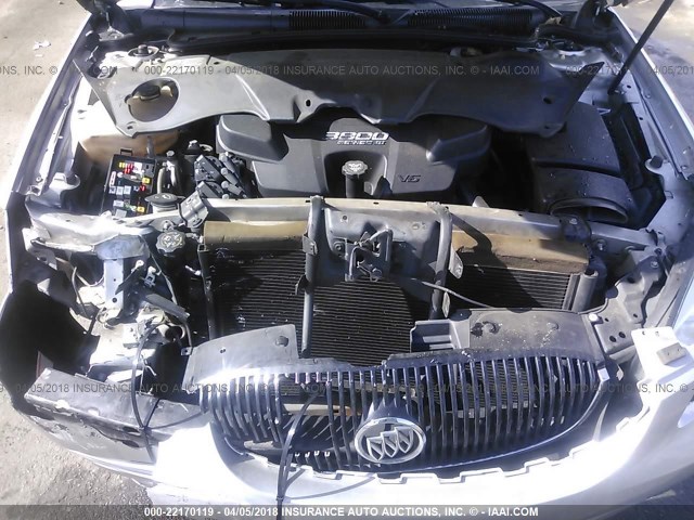 1G4HD57258U187165 - 2008 BUICK LUCERNE CXL SILVER photo 10