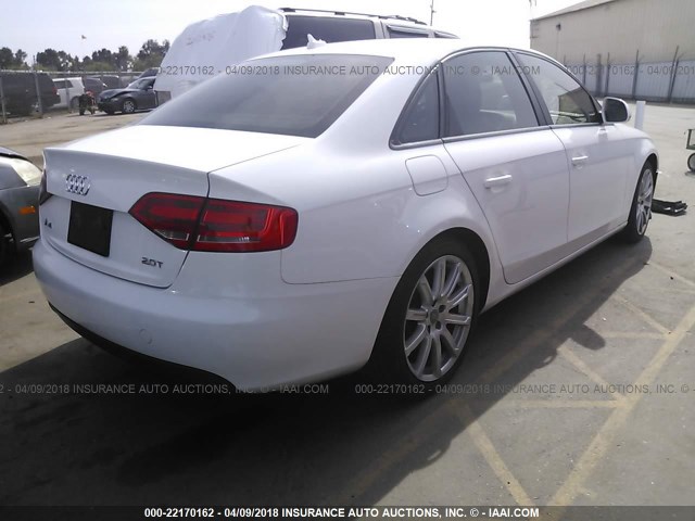 WAUJF78K99N070174 - 2009 AUDI A4 PREMIUM PLUS WHITE photo 4