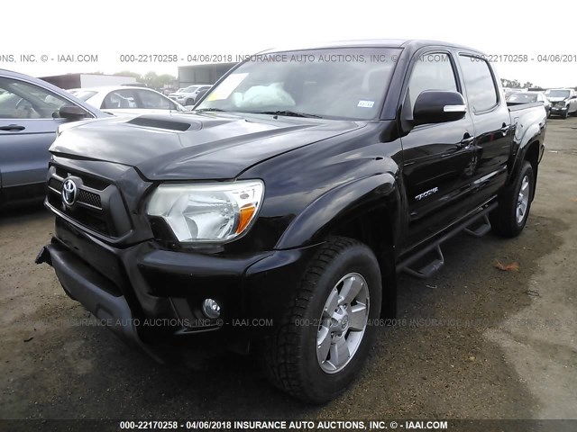 5TFJU4GN1CX017483 - 2012 TOYOTA TACOMA DOUBLE CAB PRERUNNER BLACK photo 2