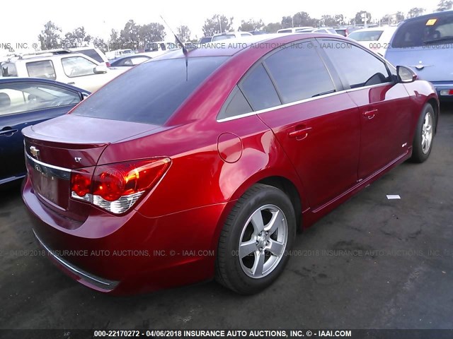 1G1PC5SB4D7195964 - 2013 CHEVROLET CRUZE LT RED photo 4