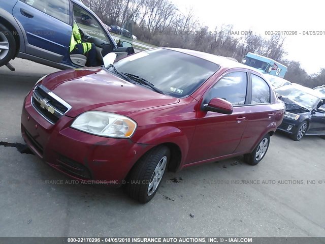 KL1TD5DE2BB145365 - 2011 CHEVROLET AVEO LS/LT RED photo 2