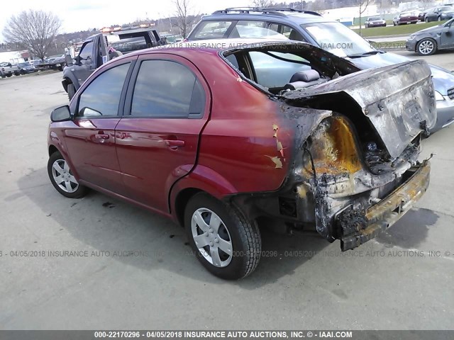 KL1TD5DE2BB145365 - 2011 CHEVROLET AVEO LS/LT RED photo 3