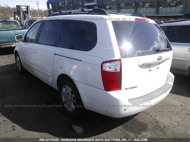 KNDMB233766033693 - 2006 KIA SEDONA EX/LX WHITE photo 3