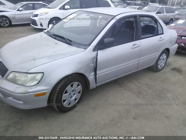 JA3AJ26E53U034138 - 2003 MITSUBISHI LANCER ES SILVER photo 2