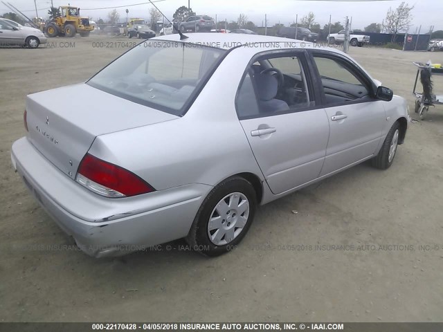 JA3AJ26E53U034138 - 2003 MITSUBISHI LANCER ES SILVER photo 4