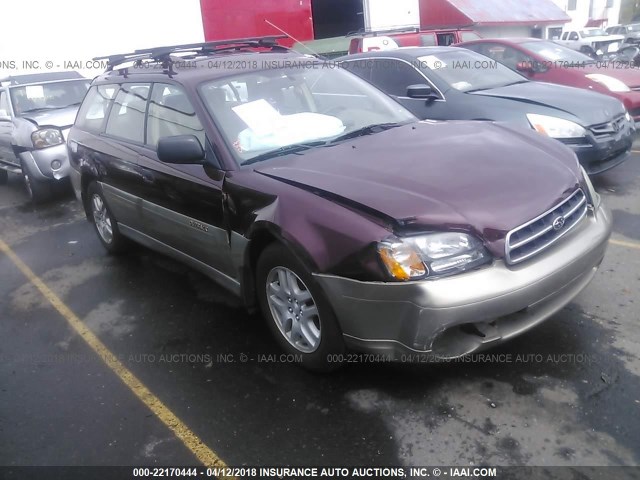 4S3BH6659Y7646017 - 2000 SUBARU LEGACY OUTBACK BURGUNDY photo 1