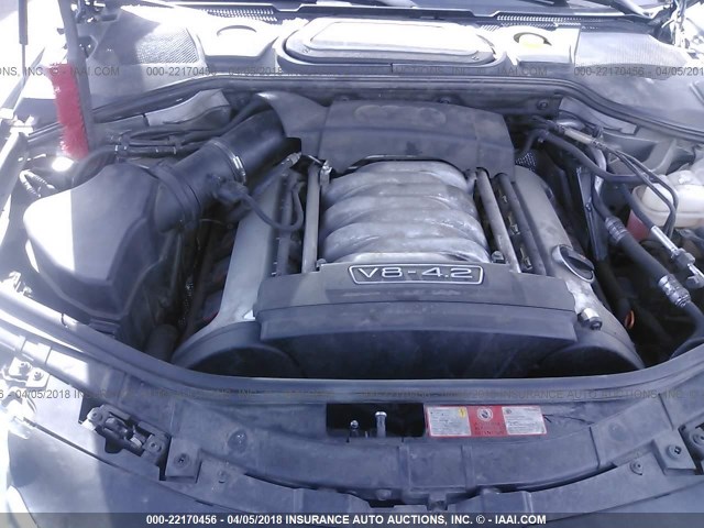 WAUML44EX6N004068 - 2006 AUDI A8 L QUATTRO GRAY photo 10