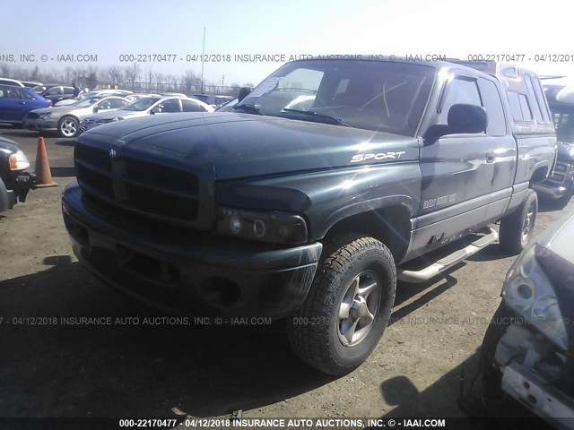 3B7HF13Z31G247723 - 2001 DODGE RAM 1500 GREEN photo 2