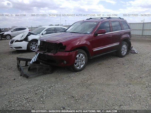 1J8HS58T99C554859 - 2009 JEEP GRAND CHEROKEE LIMITED RED photo 2