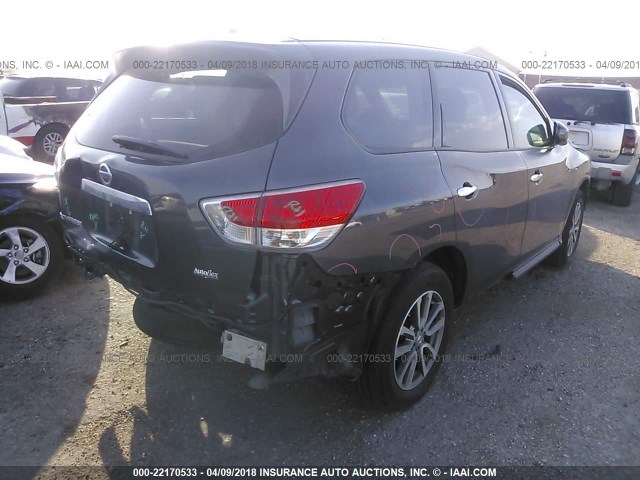 5N1AR2MNXDC684342 - 2013 NISSAN PATHFINDER S/SV/SL/PLATINUM 灰色 照片 4